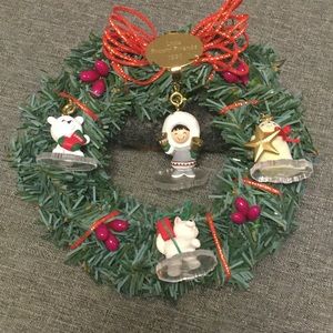 Hallmark Little Frosty Friends mini Wreath 1990 NWB Eskimo Seal Dog Bear Alaska